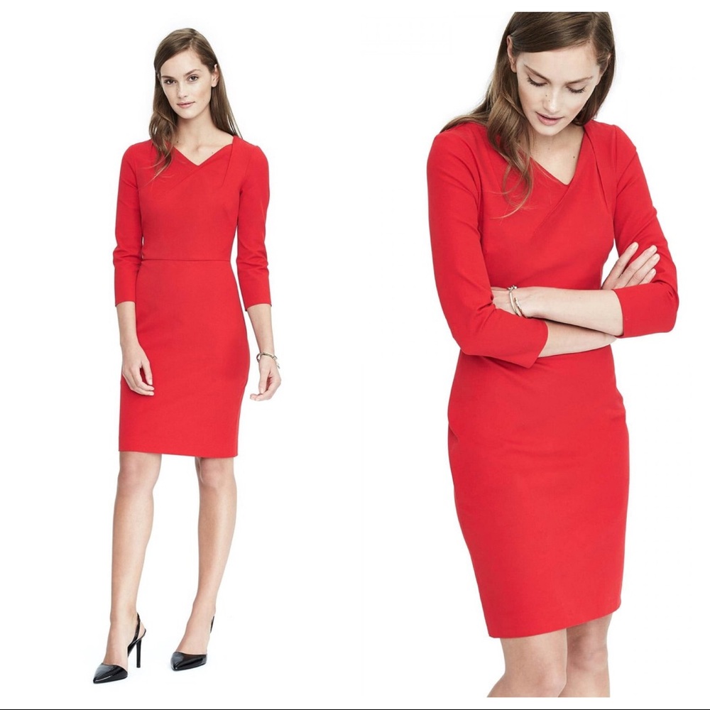 Banana Republic Red Sheath Dress